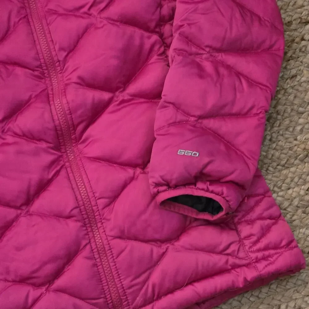 The North Face Girls XL 18 Goose Down Barbie Pink Puffer Jacket Coat‎ 550